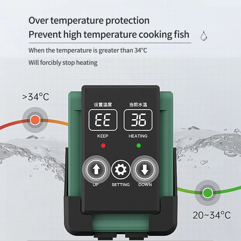 새로운 수족관 잠수정 히터 물고기 탱크 LCD 디스플레 - Marine Aquarium Heater 리뷰 및 가격
