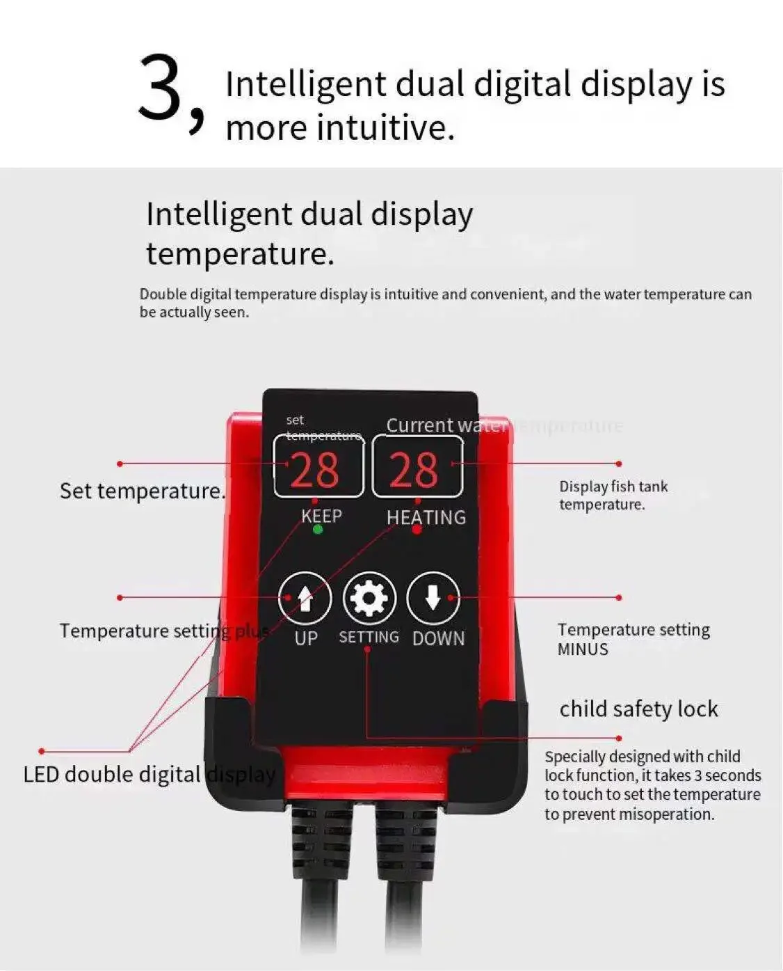 1000W 수족관 잠수형 히터 어항 LCD 디스플레이  - Marine Aquarium Heater 리뷰 및 가격