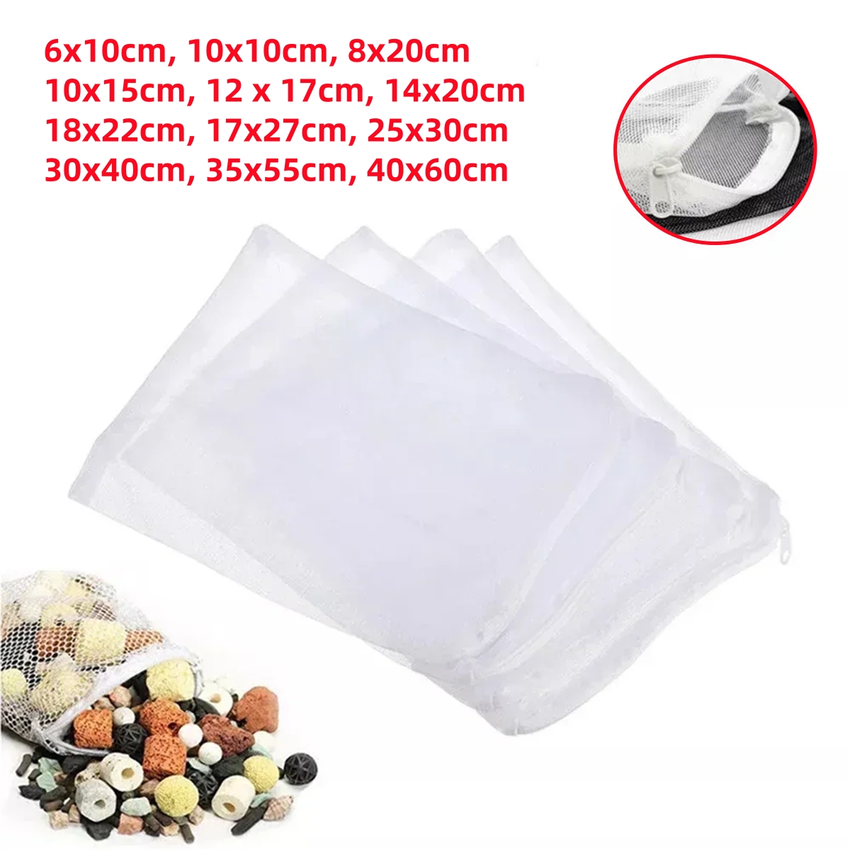 1/5Pcs 지퍼가 달린 수족관 필터 가방 100 메쉬 - Activated Carbon Bag 리뷰 및 가격
